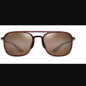 NWOT - Maui Jim Keokea Tortoise polarized aviator sunglasses with travel case